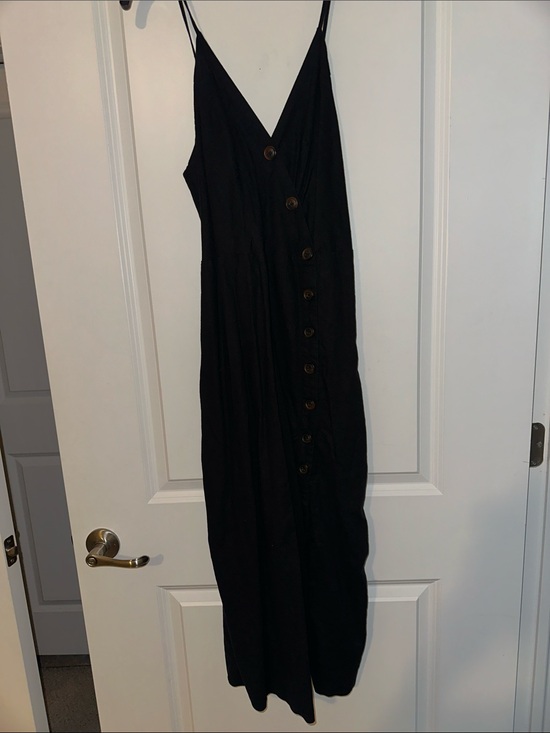 Urban Outfitters Dresses & Skirts - Urban Outfitters Summer Black Strap Maxi Dress With Button Up Front Size Large